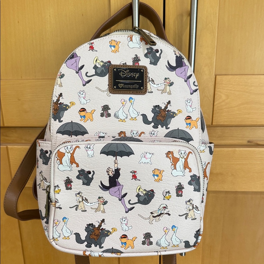 Pre-Owned Boxlunch Exclusive Disney Loungefly Aristocats Print Mini Backpack